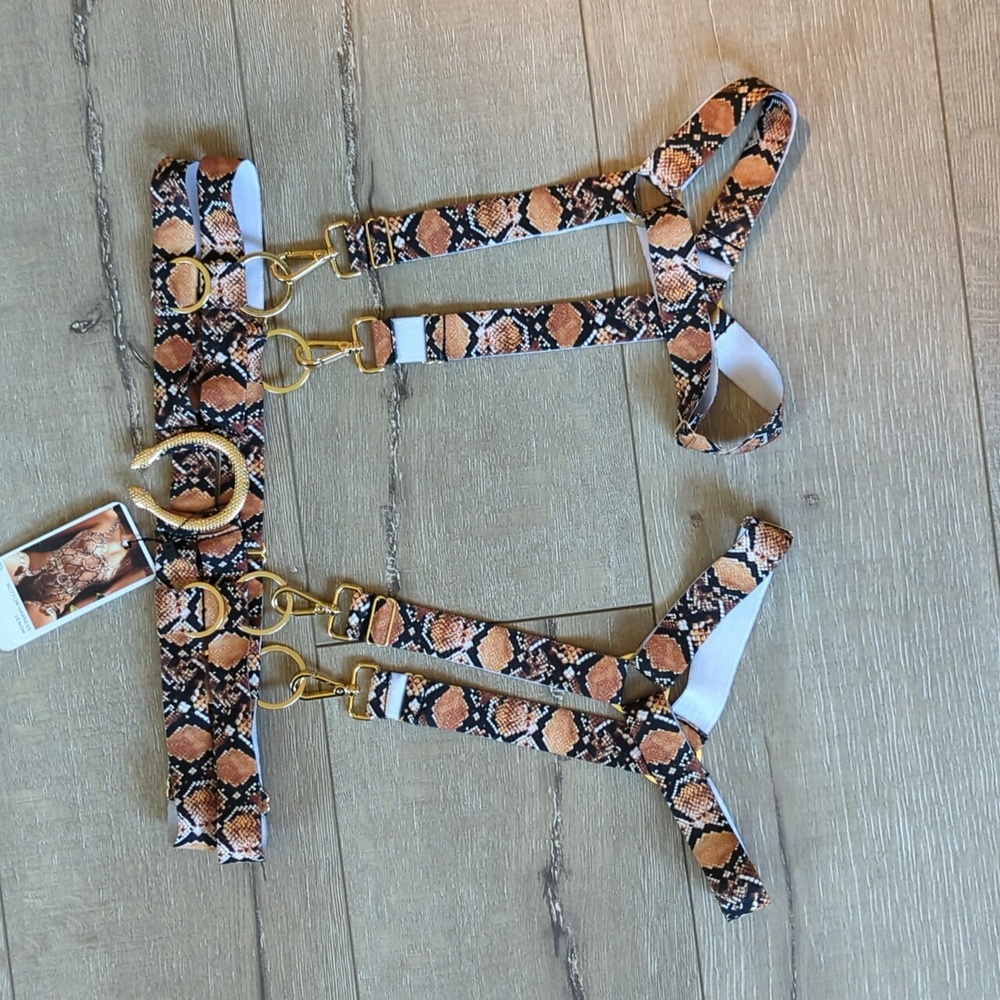 ROLLING Snakeskin Print Bottom Harness Garter